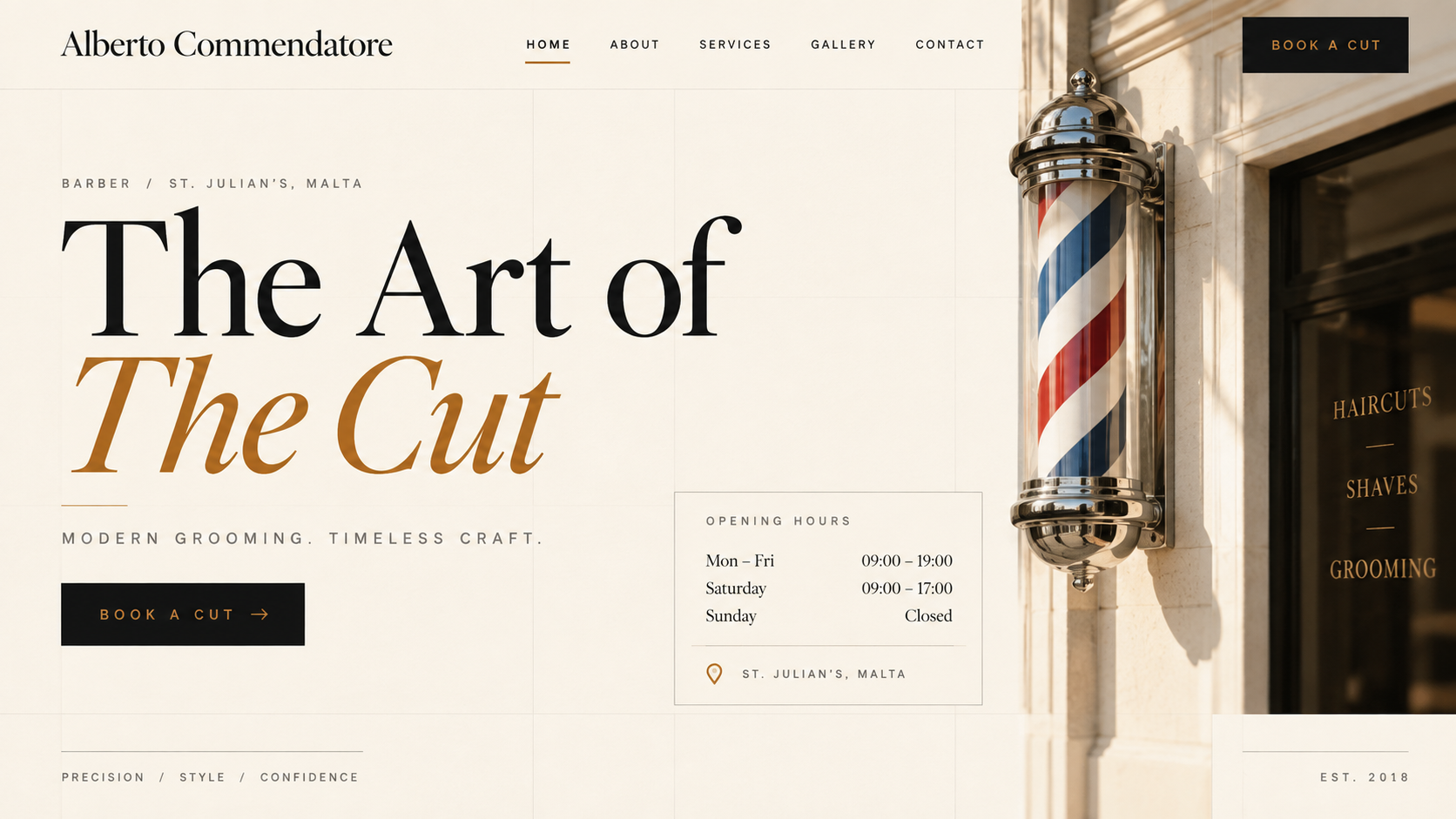 Alberto Commendatore website preview